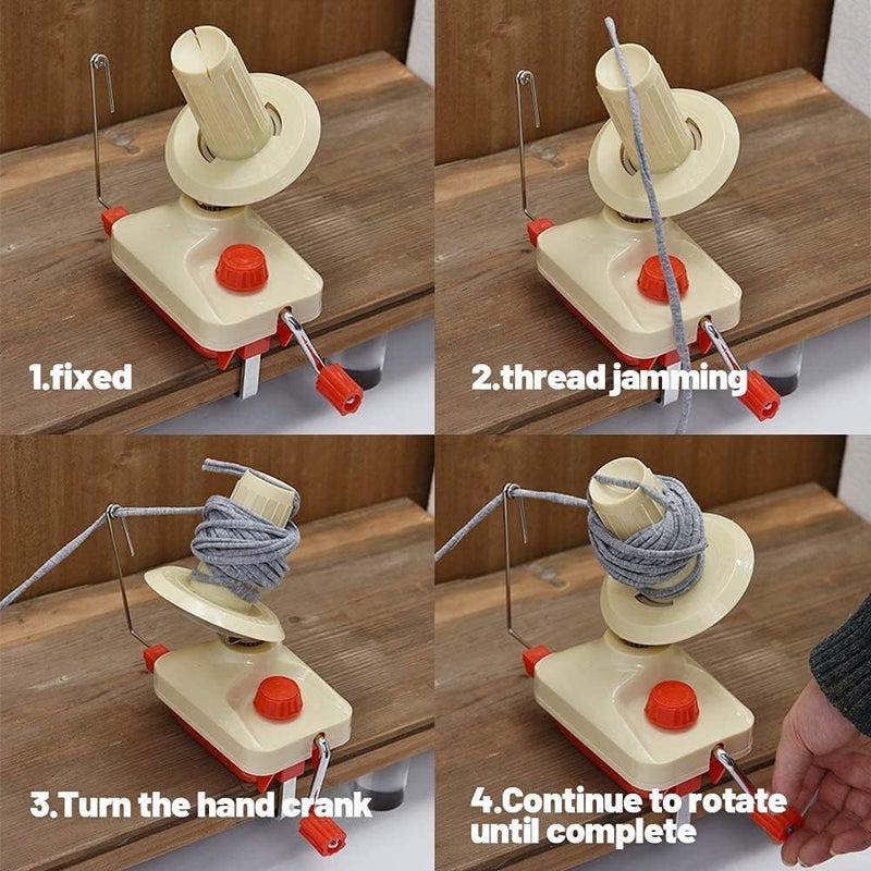 UrbAmerican Yarn Winder, Knitting Yarn Ball Winder,Knitting Wool Winder Holder, Swift Table Top Hand Operated Winder,Manual Wool Yarn Cone Ball Winder - 180x135x100mm - Image 2